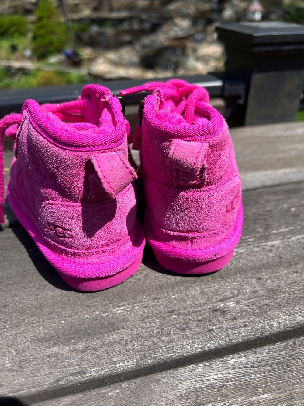 UGG Pink Suede Lace-Up Ankle Bootie - Picture 3 of 7